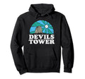 Devils Tower Wyoming Distressed Night Hoodie - Unique Graphic for Adults - T-Shirt, Sweatshirt, Hoodie