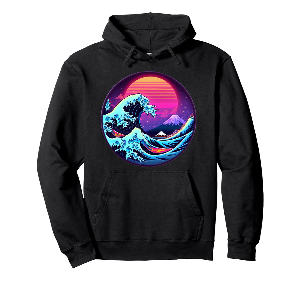 90S Vaporwave Aesthetic Great Wave Off Hoodie - Novelty Apparel Unisex - T-Shirt, Sweatshirt, Hoodie