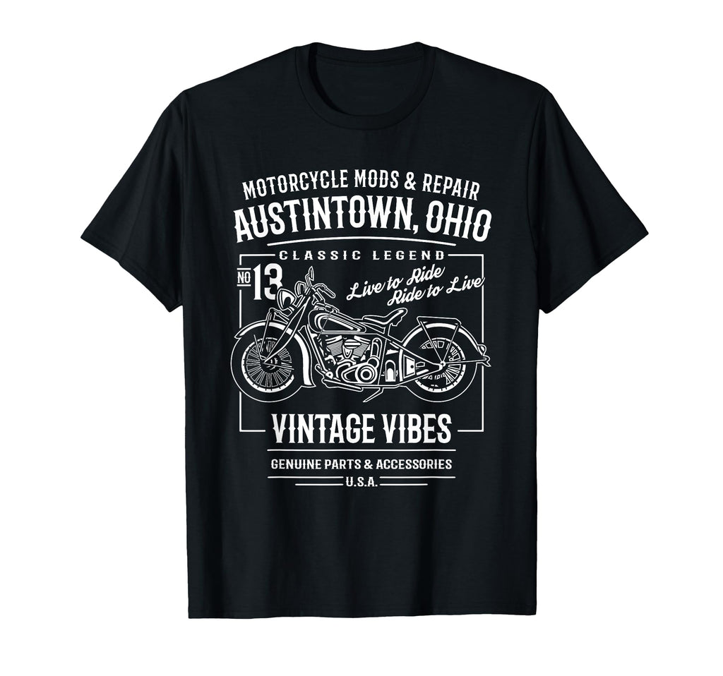Austintown Oh Usa Motorcycle T-Shirt - Fun Novelty Design Unisex - T-Shirt, Sweatshirt, Hoodie