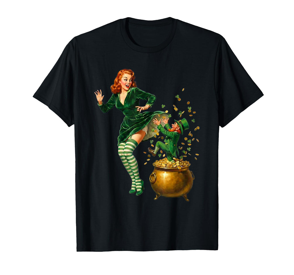 St Patricks Day Pinup Leprechaun T-Shirt - Casual Everyday Wear Unisex - T-Shirt, Sweatshirt, Hoodie