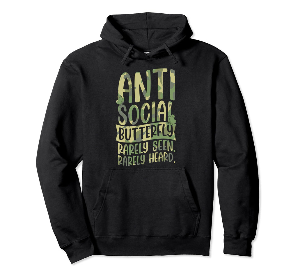 Antisocial Butterfly Rarely Seen Rarely Hoodie - Aesthetic Graphic Unisex - T-Shirt, Sweatshirt, Hoodie