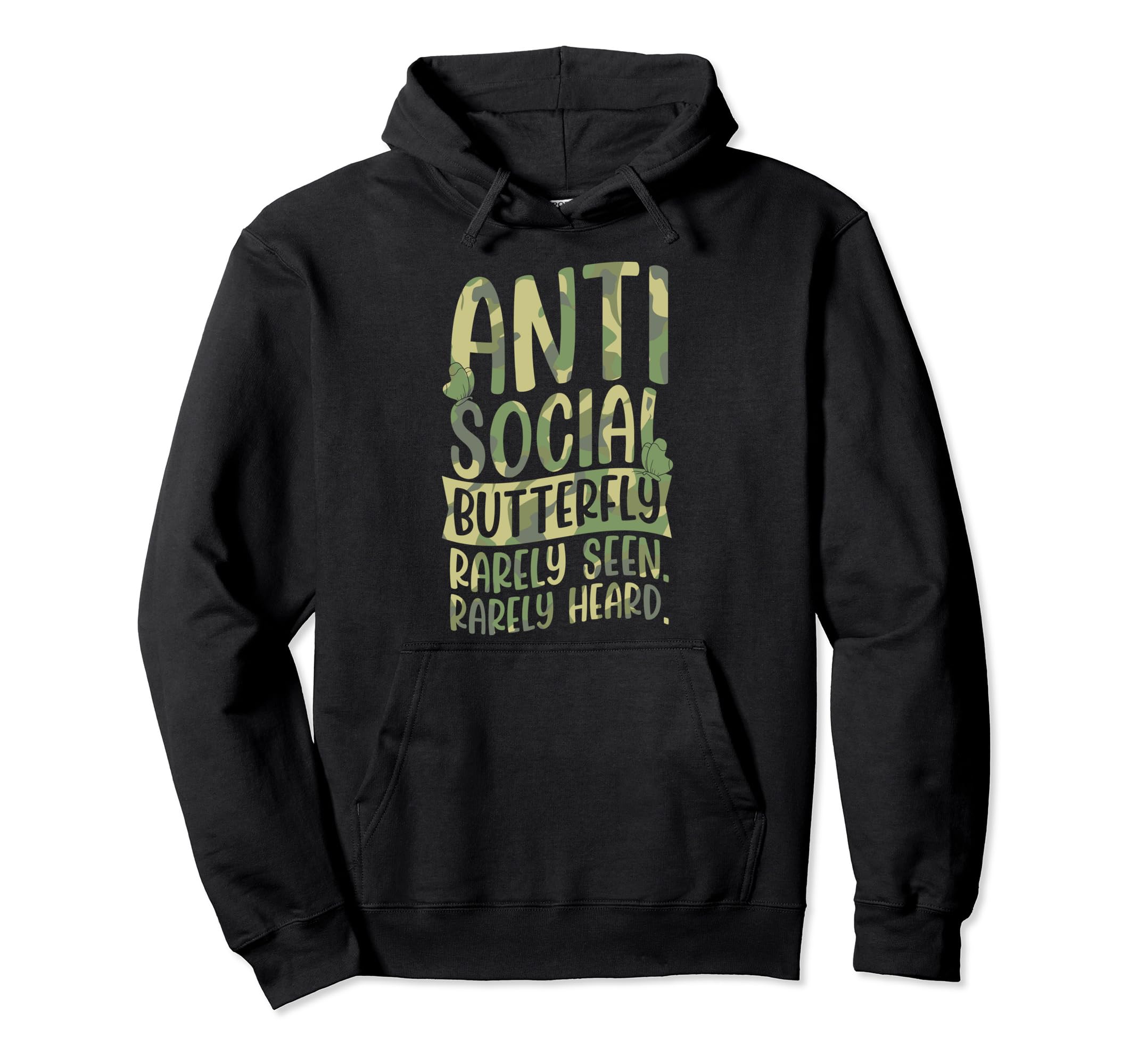 Antisocial Butterfly Rarely Seen Rarely Hoodie - Aesthetic Graphic Unisex - T-Shirt, Sweatshirt, Hoodie