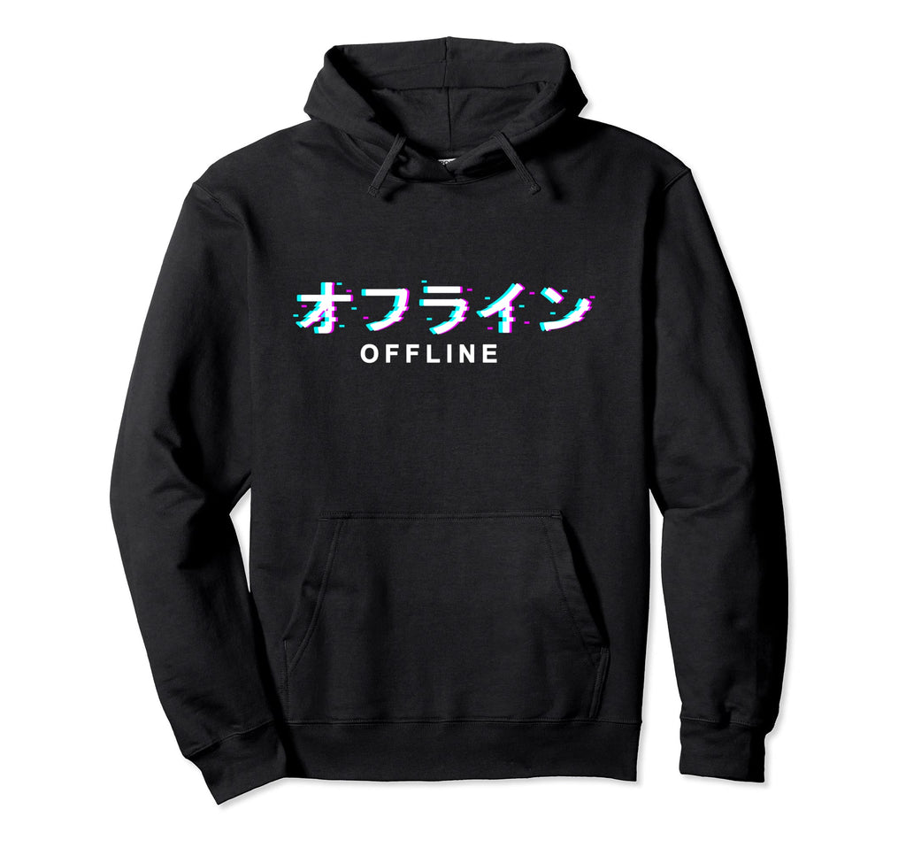 Japanese Offline Vaporwave Synthwave Hoodie - Minimalist Print Men Women - T-Shirt, Sweatshirt, Hoodie