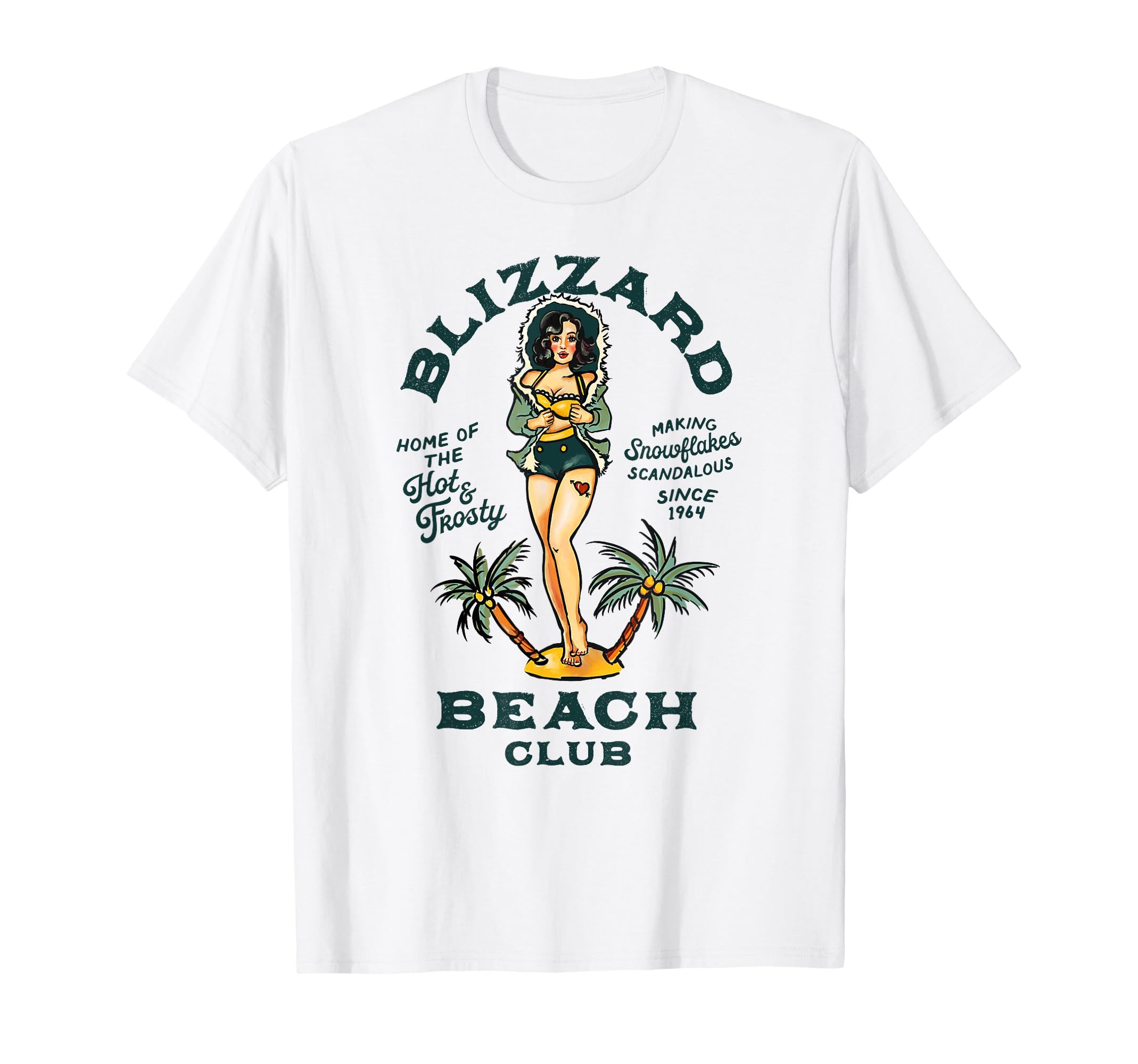 Tropical Bar Pinup Tattoo T-Shirt - Fun Novelty Design Men Women - T-Shirt, Sweatshirt, Hoodie