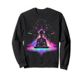 Synthwave Alien Buddha Cyberpunk Sweatshirt - Fun Novelty Design Unisex - T-Shirt, Sweatshirt, Hoodie