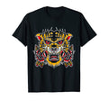 Traditional Tiger Flower Tattoo T-Shirt - Aesthetic Graphic for Adults - T-Shirt, Sweatshirt, Hoodie