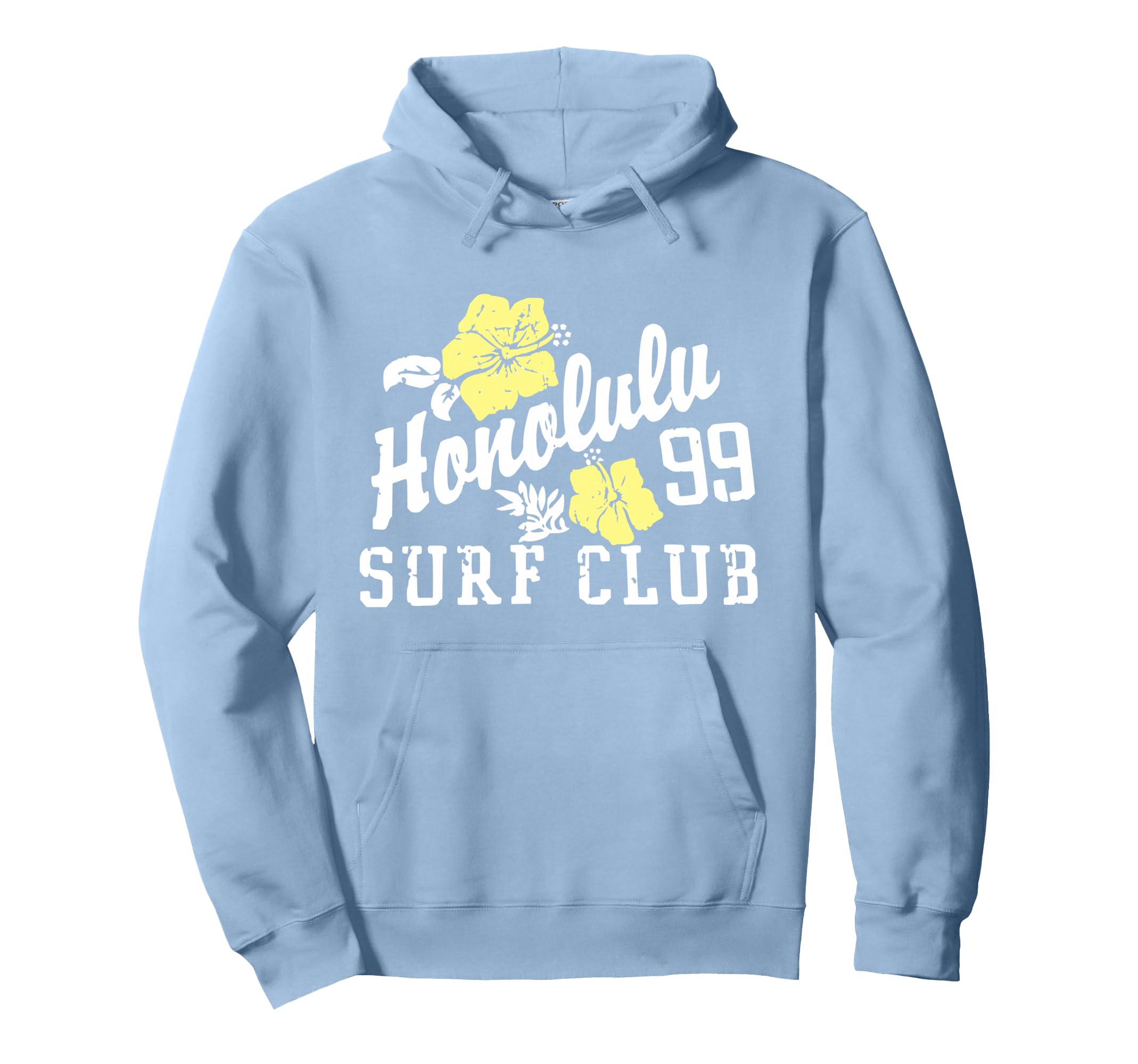Honolulu 99 Surf Club Hibiscus Flower Hoodie - Custom Art Print Unisex - T-Shirt, Sweatshirt, Hoodie