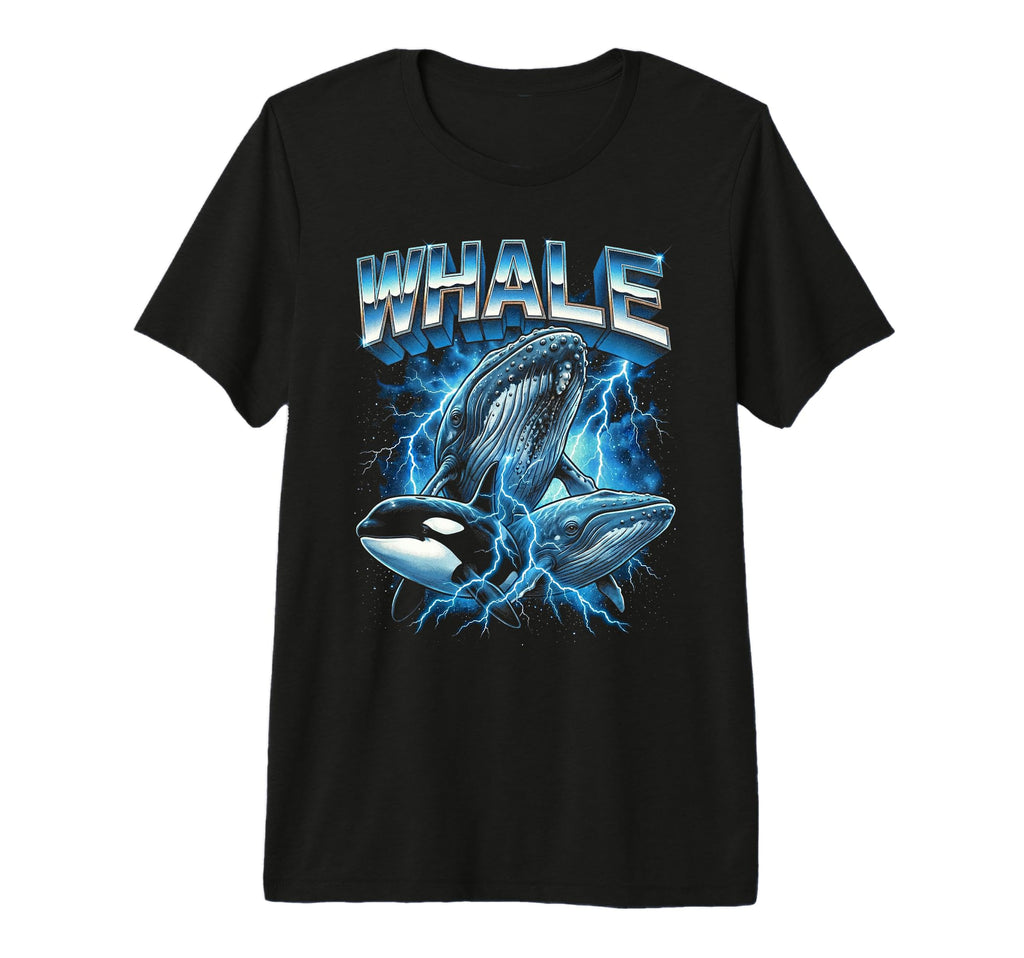Whale 80S Funny Whale 90S Tri Blend T-Shirt - Minimalist Print Unisex - T-Shirt, Sweatshirt, Hoodie