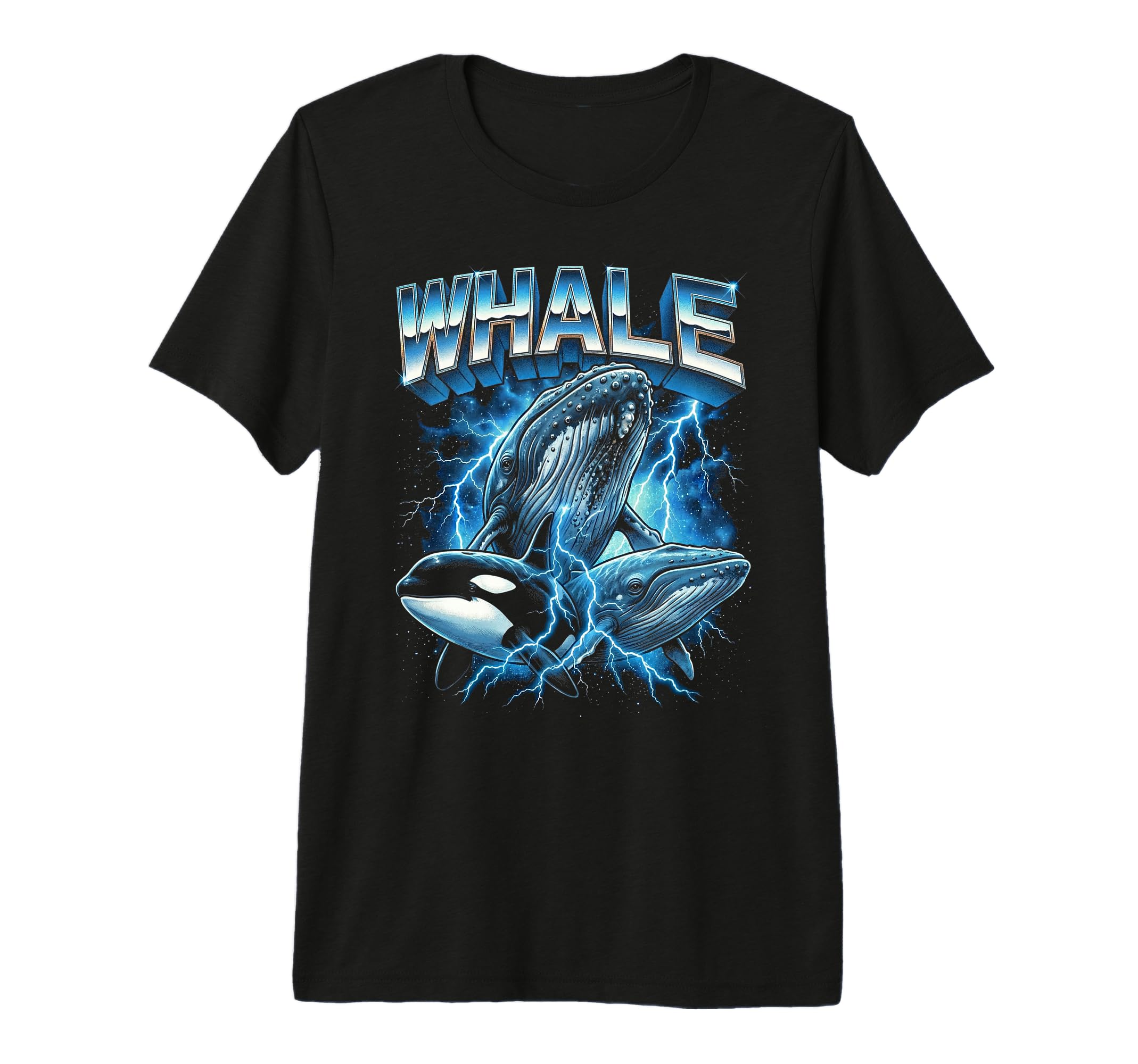 Whale 80S Funny Whale 90S Tri Blend T-Shirt - Minimalist Print Unisex - T-Shirt, Sweatshirt, Hoodie