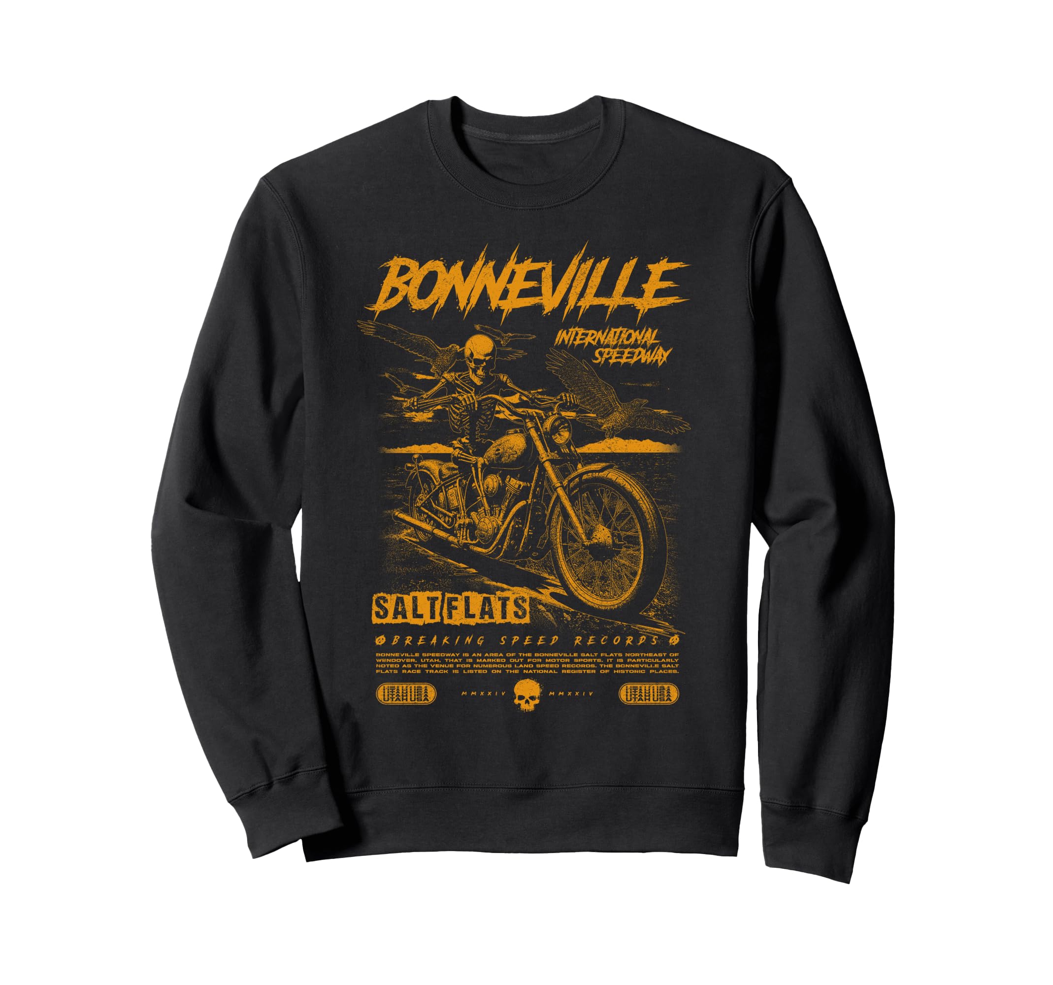 Bonneville Salt Flats Motorcycle Sweatshirt - Novelty Apparel Unisex - T-Shirt, Sweatshirt, Hoodie