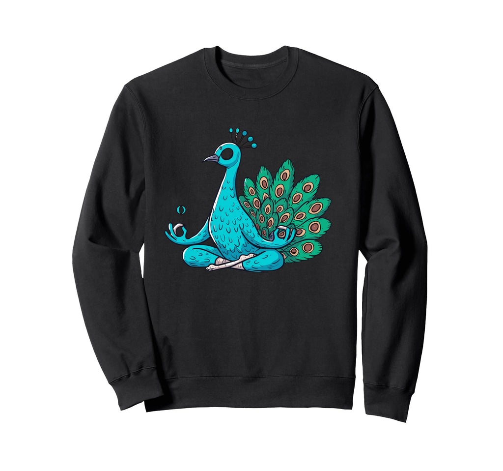 Meditation Peacock Yoga Pose Relaxing Sweatshirt - Graphic Print Unisex - T-Shirt, Sweatshirt, Hoodie