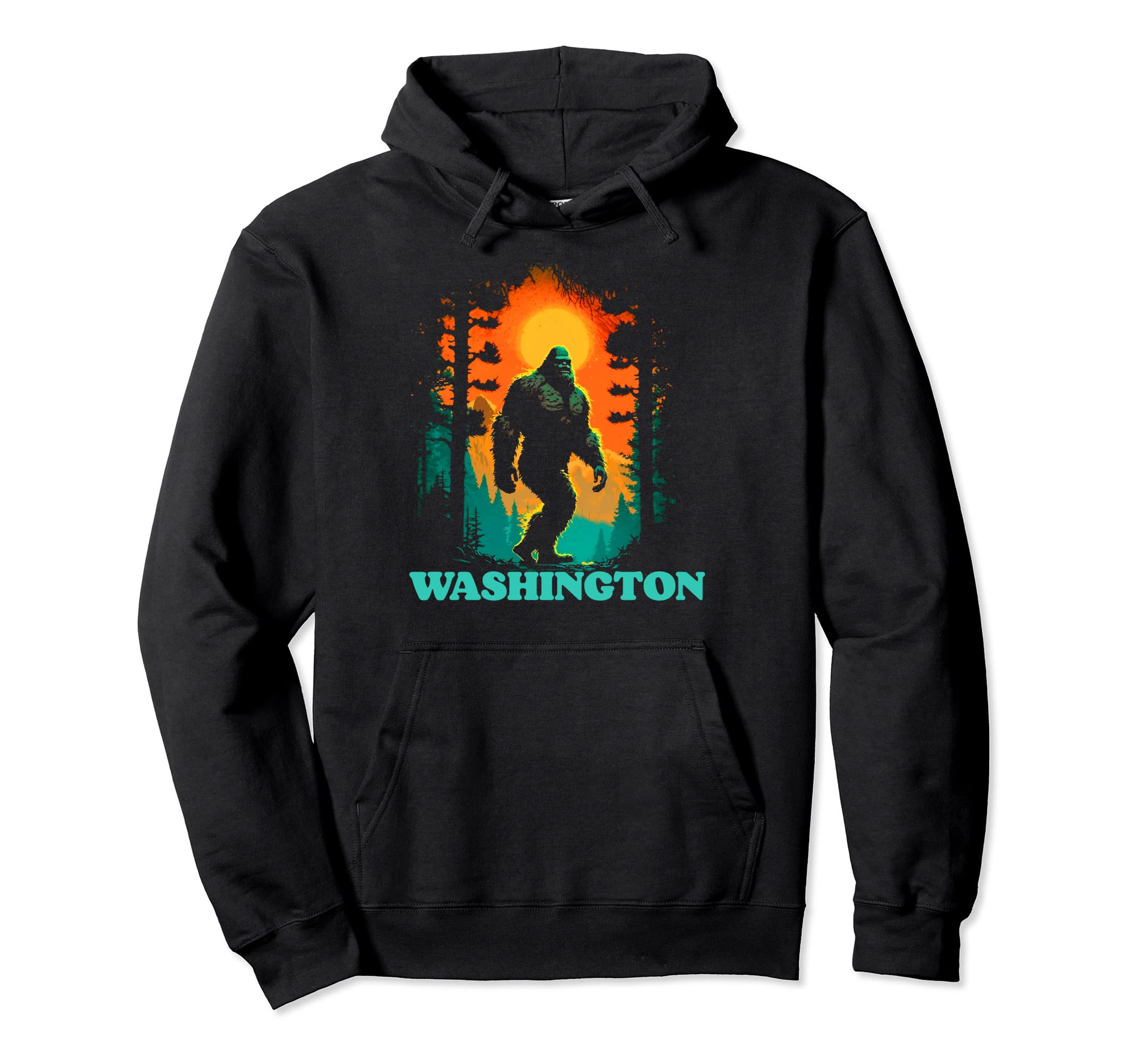 Washington Artistic Bigfoot Hiking Hoodie - Aesthetic Graphic Unisex - T-Shirt, Sweatshirt, Hoodie