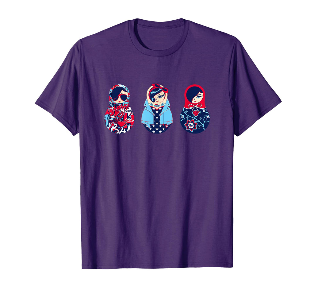 Matryoshka Trio Pinup Rockabilly T-Shirt - Casual Everyday Wear for Adults - T-Shirt, Sweatshirt, Hoodie