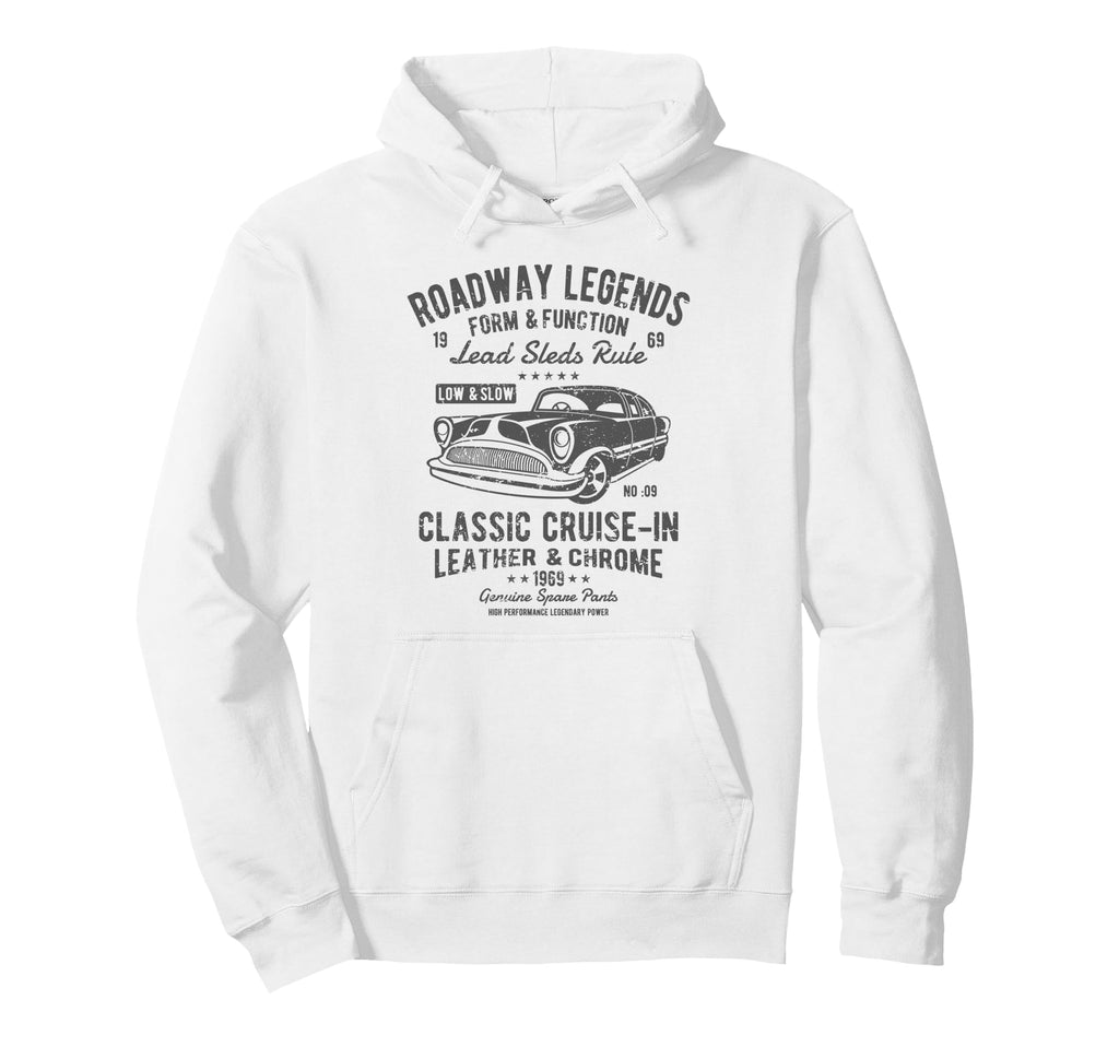 Automotive Nostalgia Car Cruise Distressed Hoodie - Graphic Print Unisex - T-Shirt, Sweatshirt, Hoodie