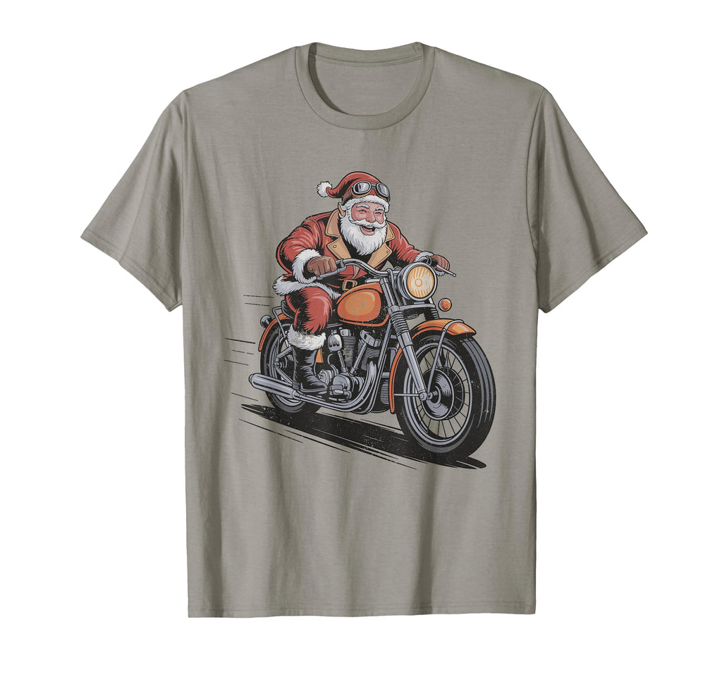 Santa Riding Motorcycle Holiday 90S T-Shirt - Graphic Print Unisex - T-Shirt, Sweatshirt, Hoodie