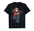 Santa Riding Motorcycle Bike T-Shirt - Minimalist Print Unisex - T-Shirt, Sweatshirt, Hoodie