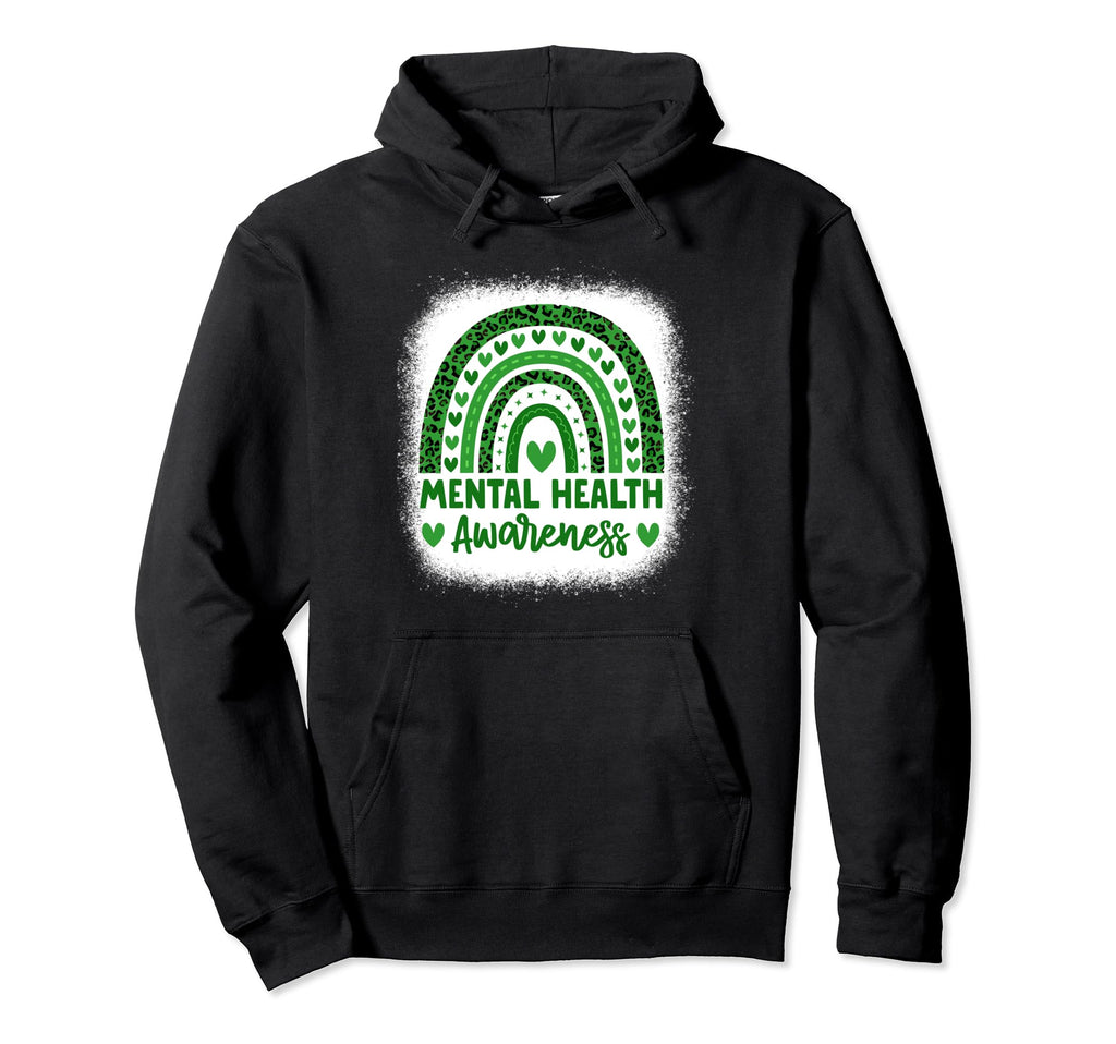 Mental Health Awareness Green Ribbon Hoodie - Unique Graphic for Adults - T-Shirt, Sweatshirt, Hoodie