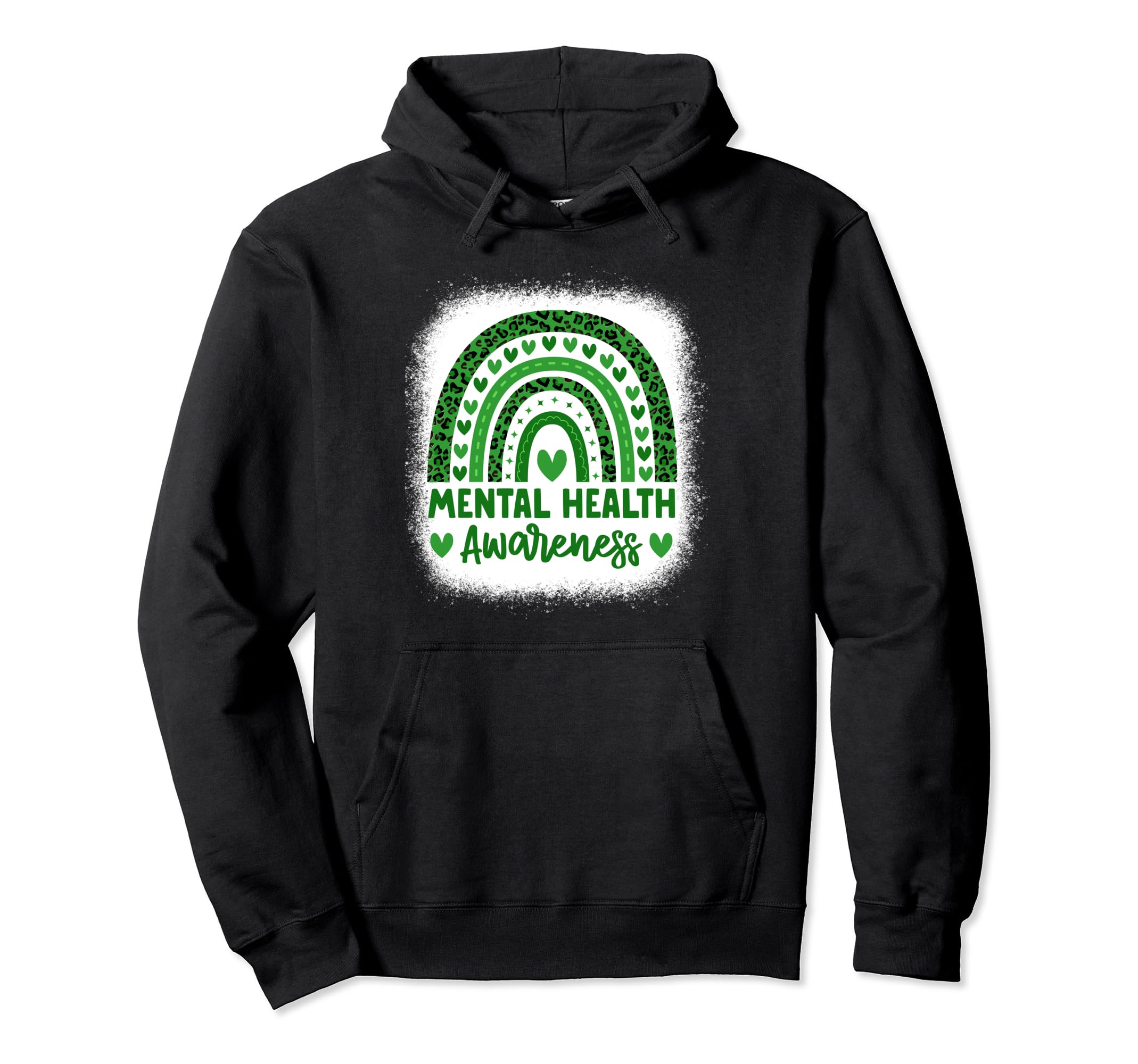 Mental Health Awareness Green Ribbon Hoodie - Unique Graphic for Adults - T-Shirt, Sweatshirt, Hoodie