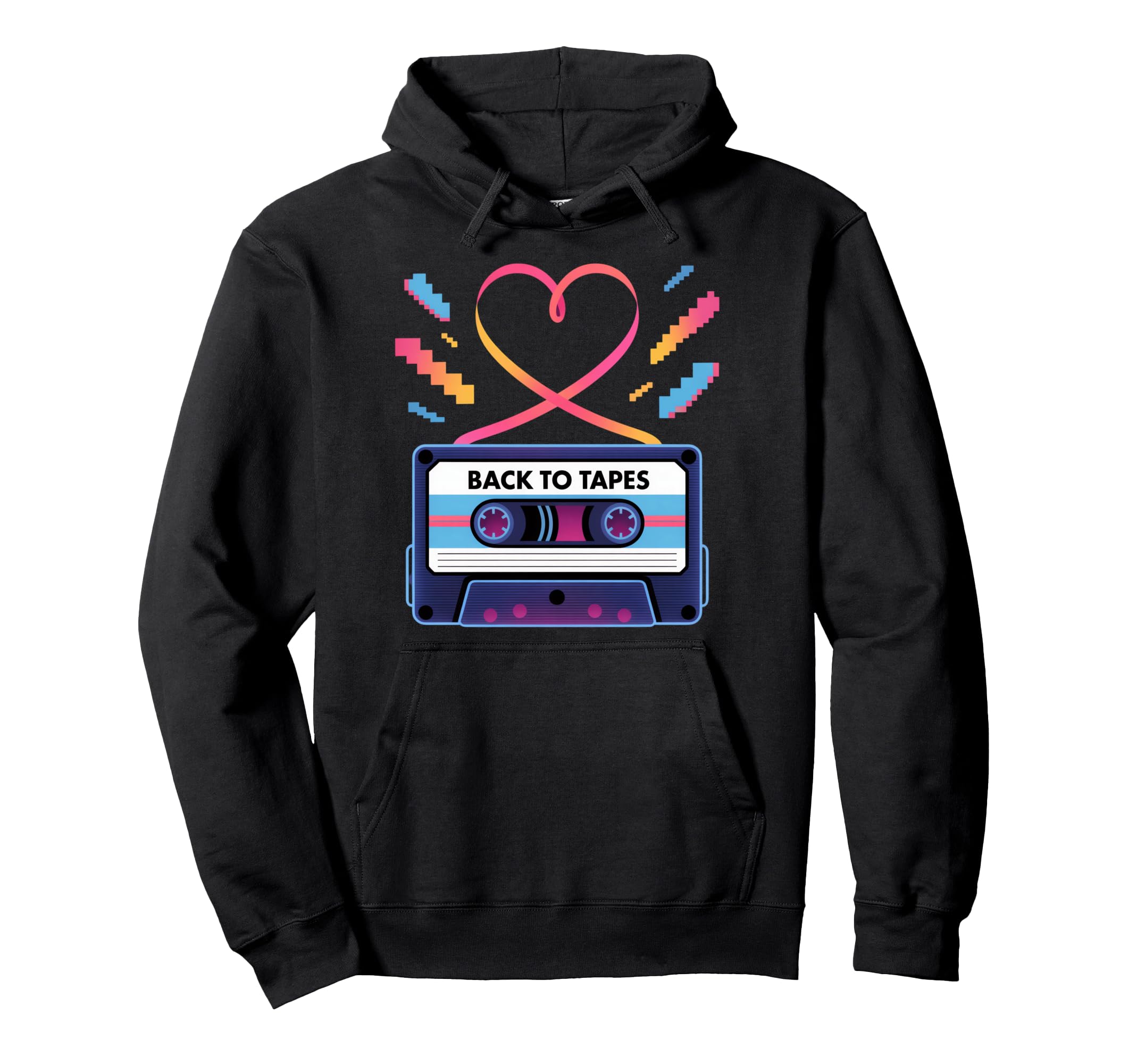 Back To Tapes Cassette Mixtape 80S Hoodie - Aesthetic Graphic Unisex - T-Shirt, Sweatshirt, Hoodie