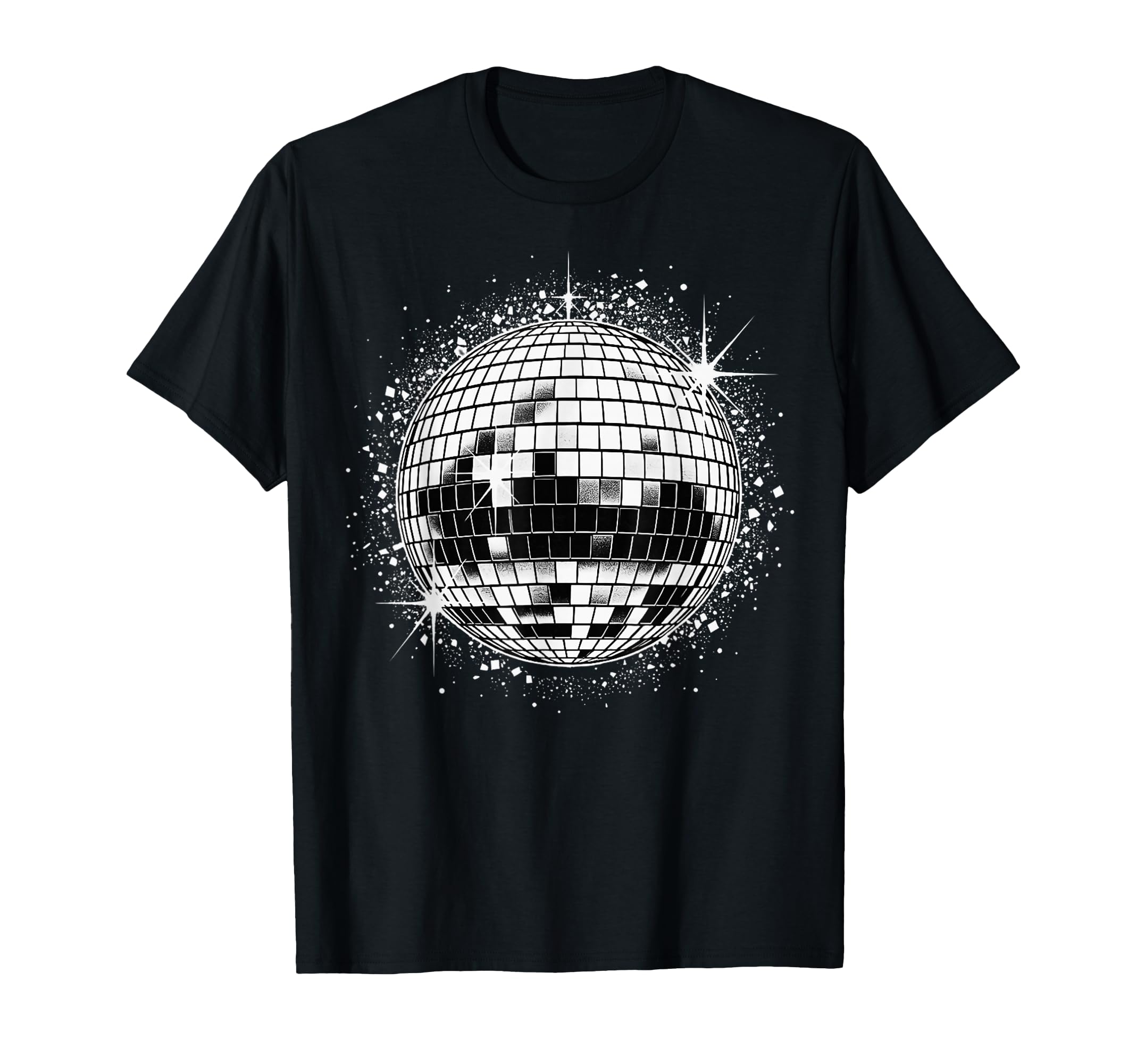 Black White Disco Ball T-Shirt - Fun Novelty Design Unisex - T-Shirt, Sweatshirt, Hoodie