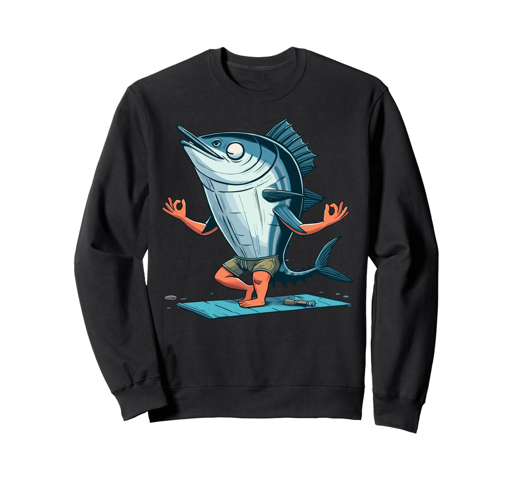 Meditation Tuna Yoga Pose Relaxing Sweatshirt - Unique Graphic Men Women - T-Shirt, Sweatshirt, Hoodie