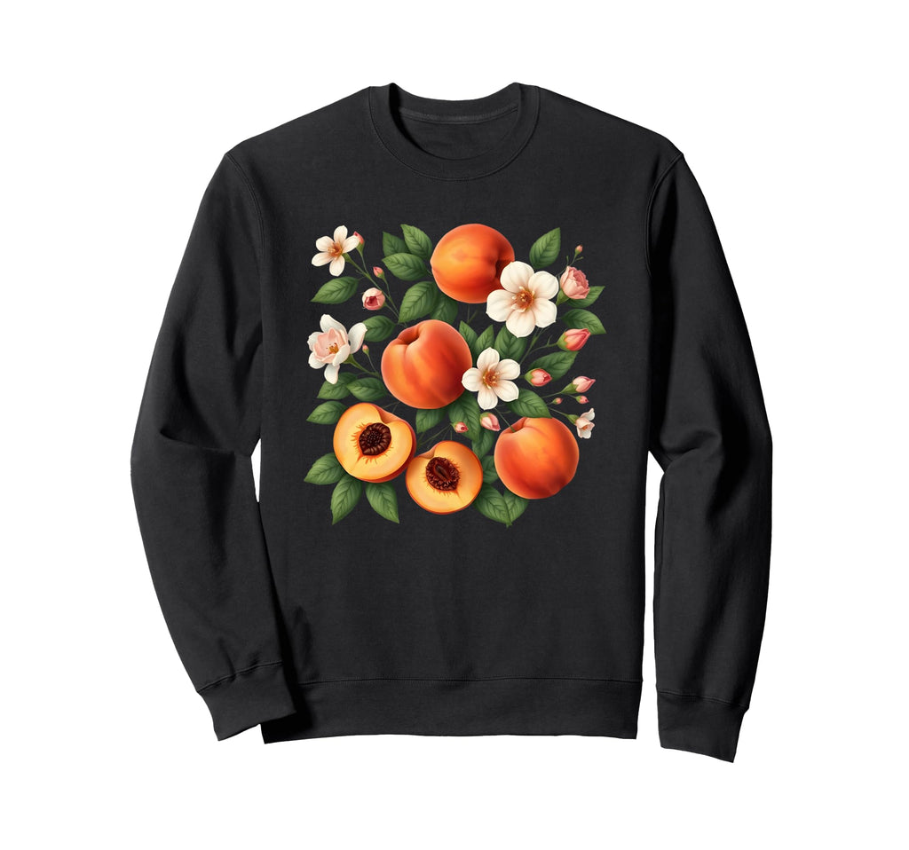 Peach Botanical Floral And Sweatshirt - Custom Art Print for Adults - T-Shirt, Sweatshirt, Hoodie