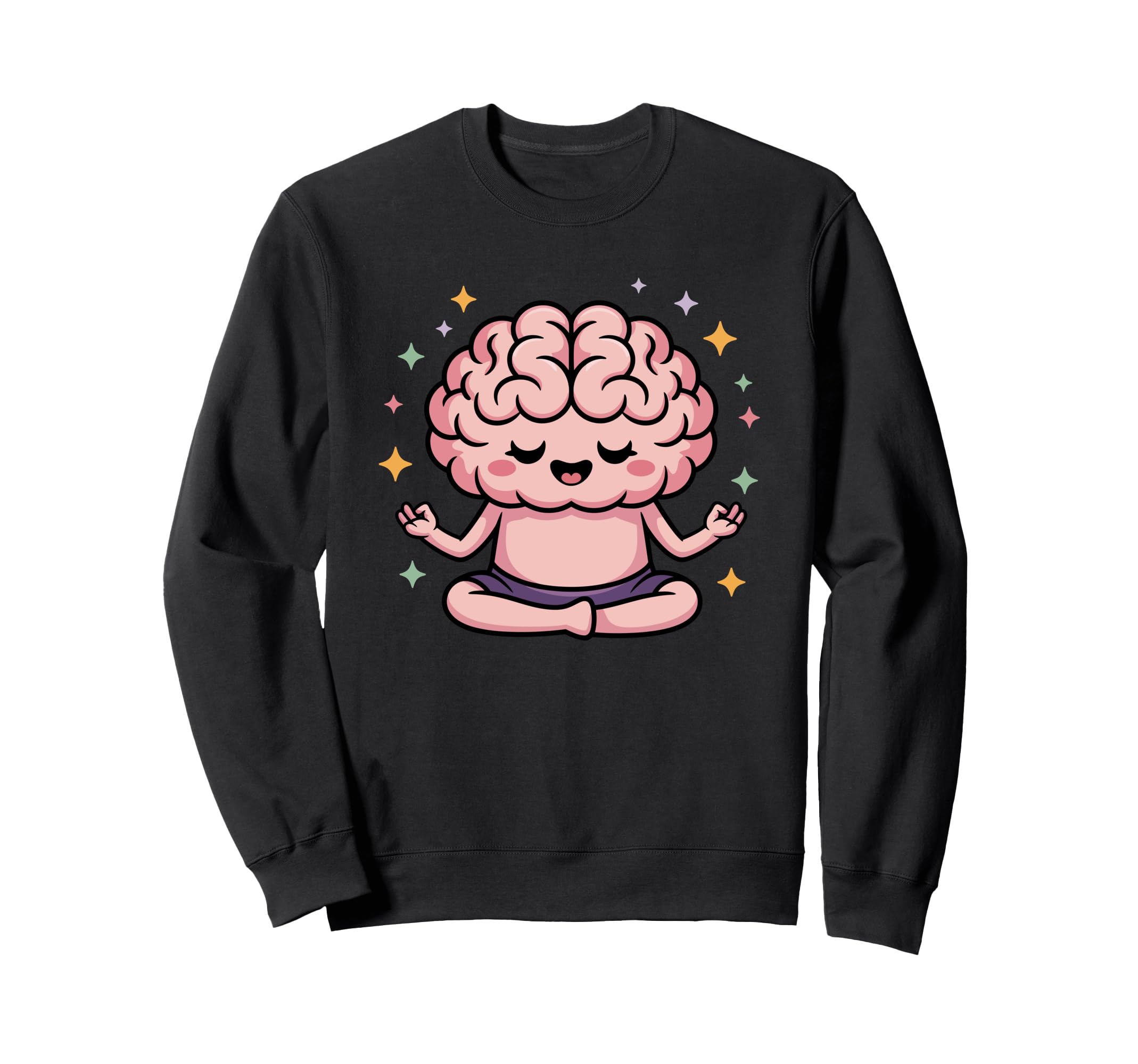 Brain Doing Yoga Funny Mindfulness Sweatshirt - Unique Graphic for Adults - T-Shirt, Sweatshirt, Hoodie