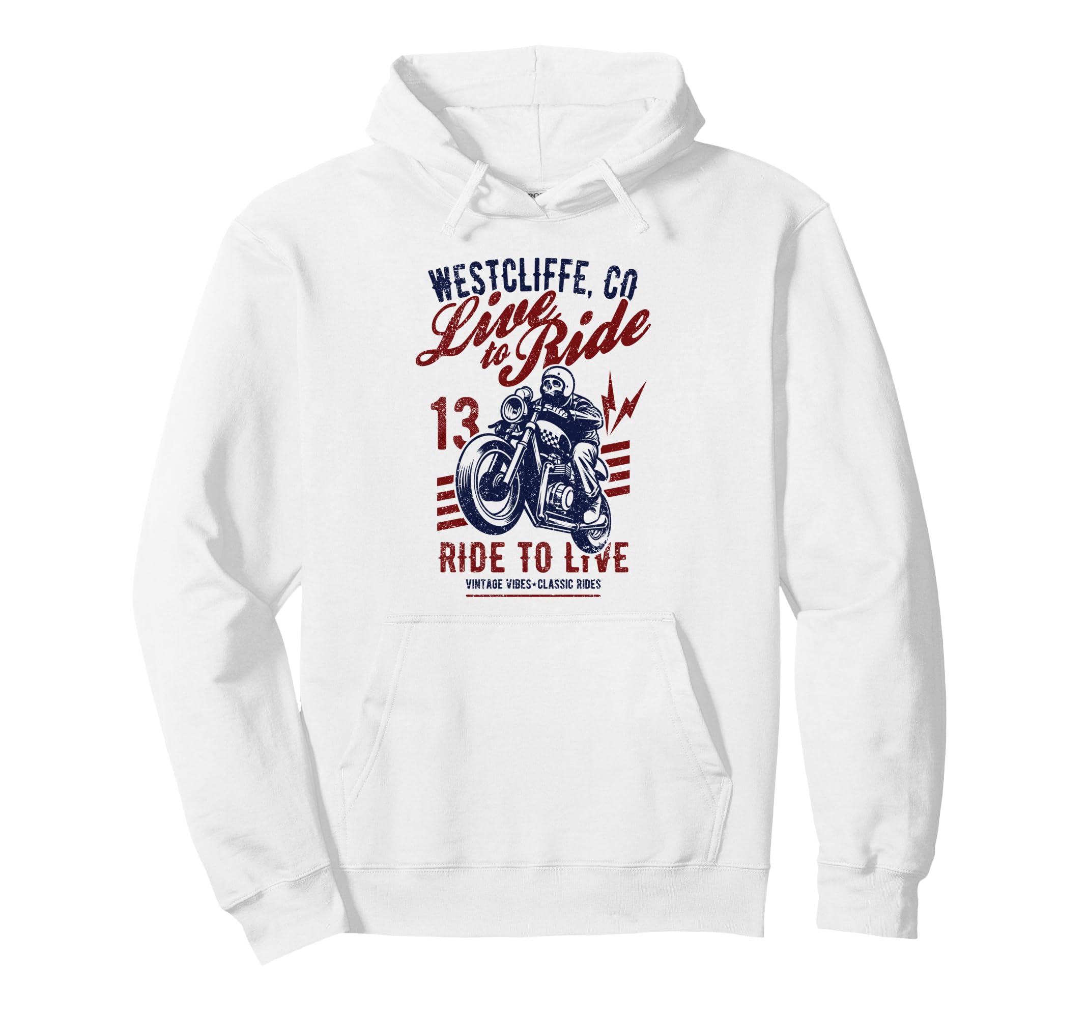 Westcliffe Colorado Motorcycle Skull Rider Hoodie - Streetwear Style Unisex - T-Shirt, Sweatshirt, Hoodie