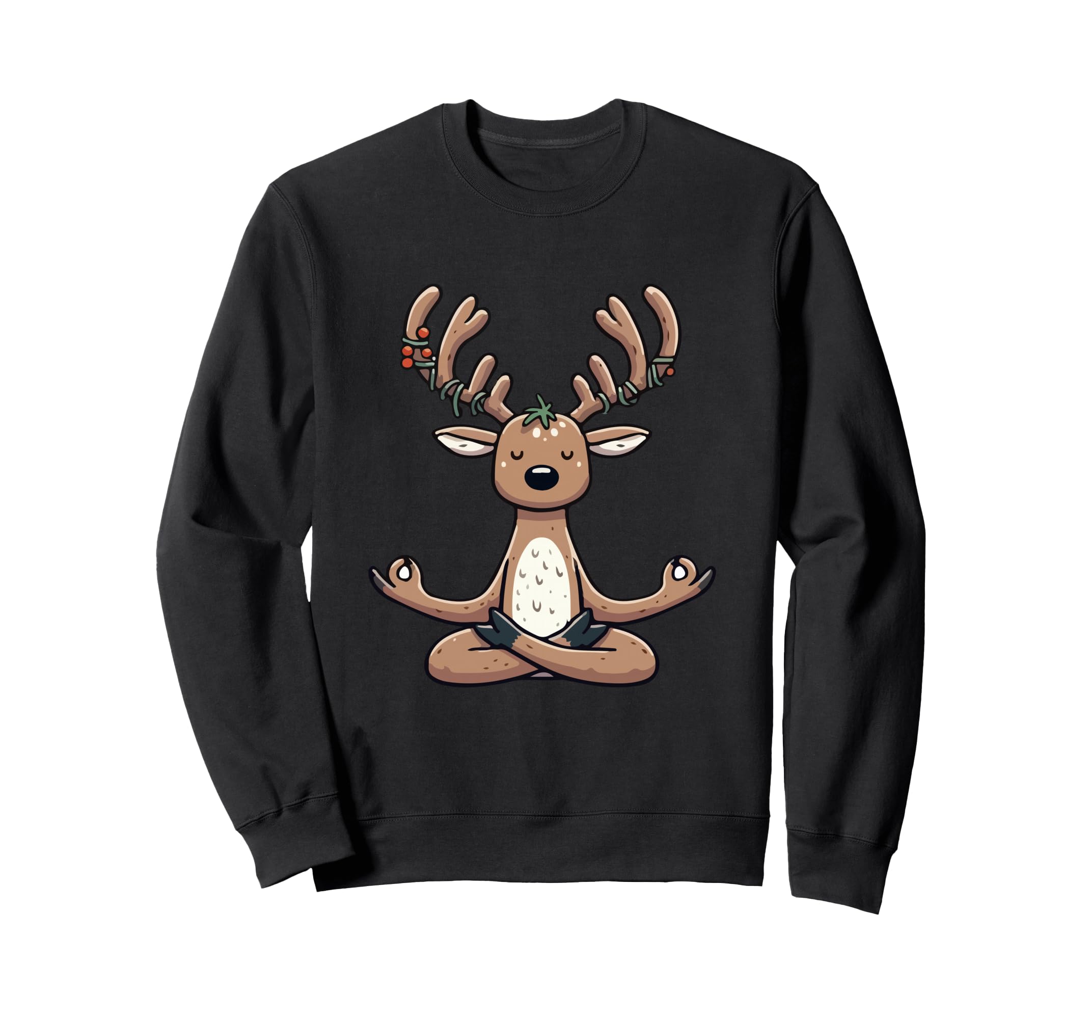Meditation Reindeer Yoga Pose Sweatshirt - Streetwear Style Men Women - T-Shirt, Sweatshirt, Hoodie