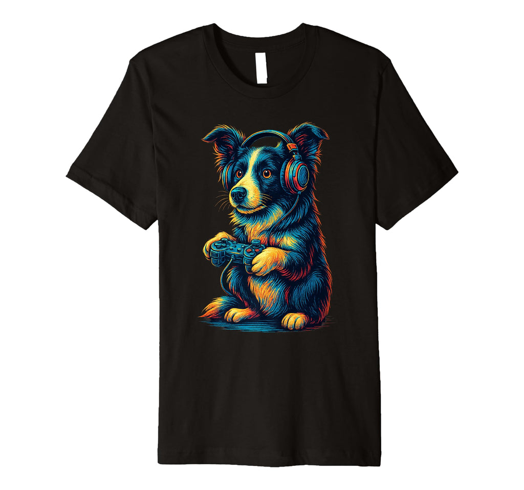 Border Collie Gamer Gaming Dog Lover T-Shirt - Streetwear Style for Adults - T-Shirt, Sweatshirt, Hoodie
