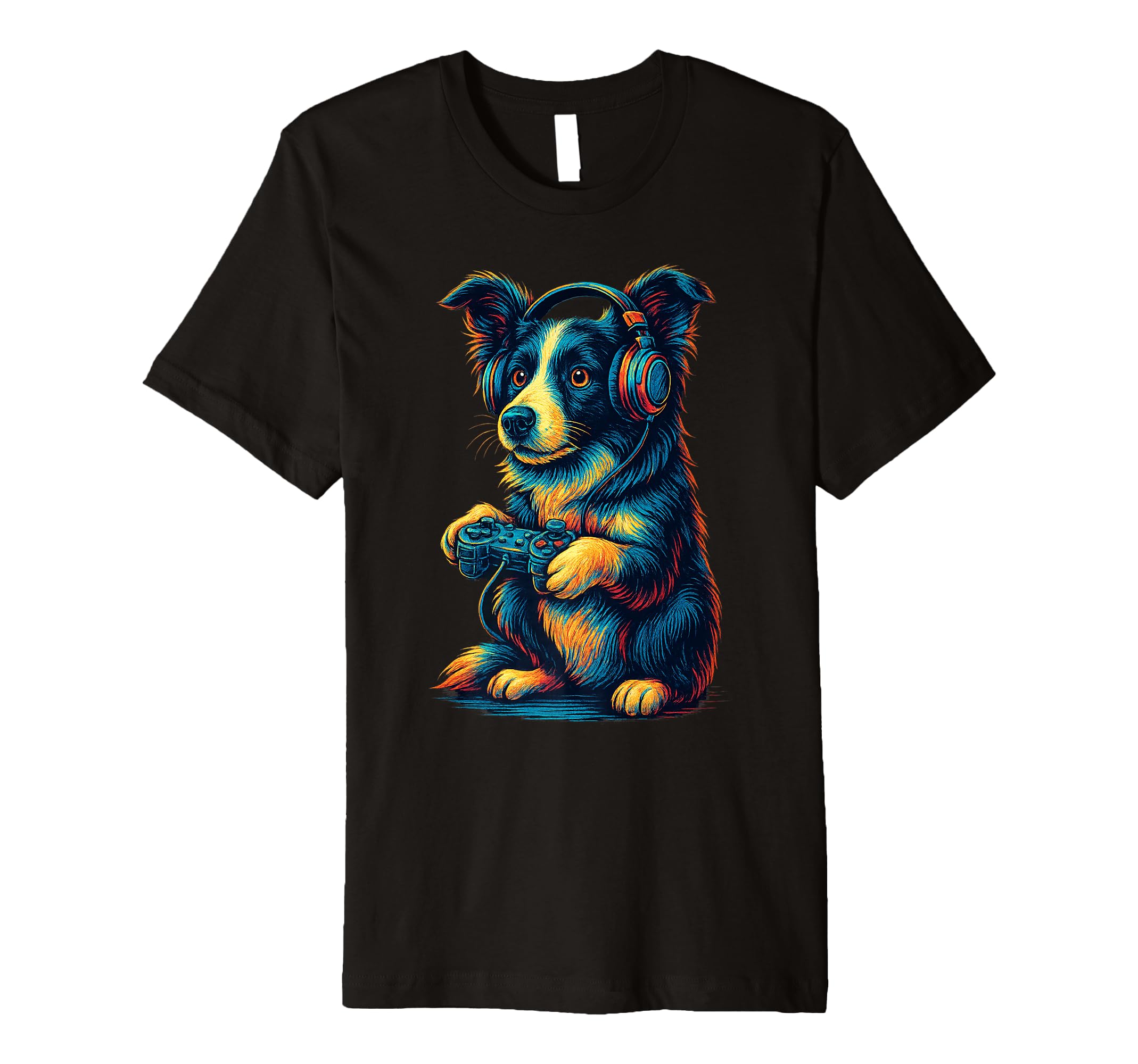Border Collie Gamer Gaming Dog Lover T-Shirt - Streetwear Style for Adults - T-Shirt, Sweatshirt, Hoodie
