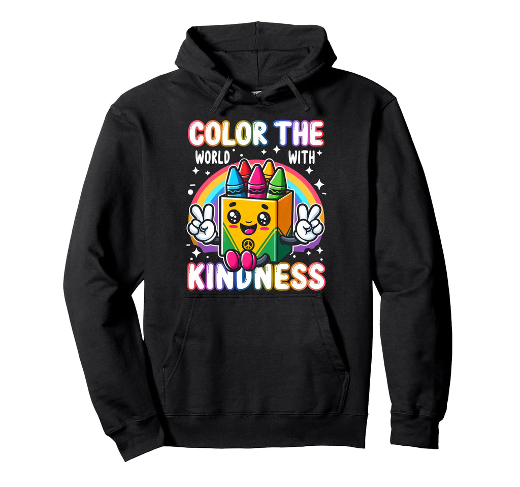 Color World Kindness Crayon Mental Hoodie - Graphic Print for Adults - T-Shirt, Sweatshirt, Hoodie