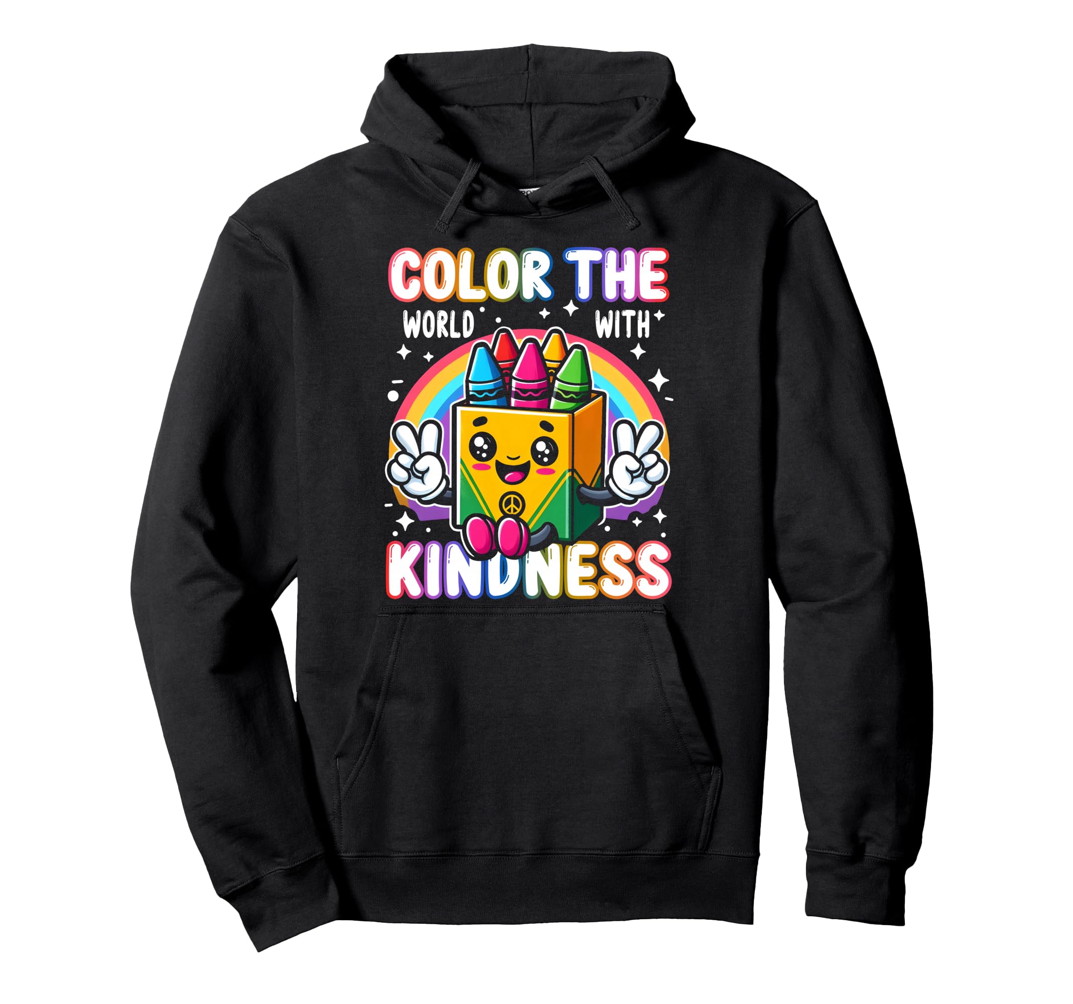 Color World Kindness Crayon Mental Hoodie - Graphic Print for Adults - T-Shirt, Sweatshirt, Hoodie