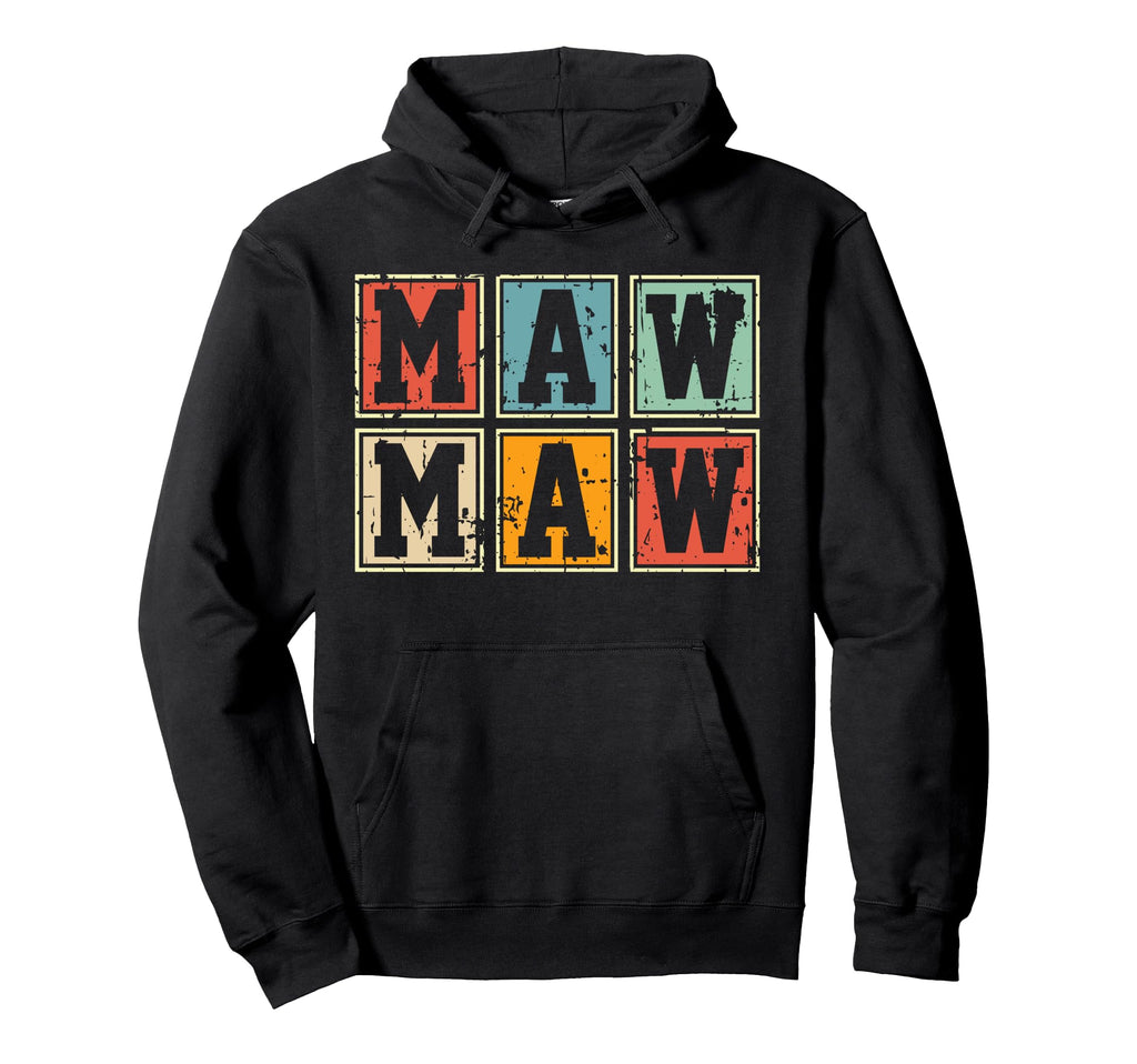 Maw Maw Block Lettering Hoodie - Trendy Graphic Men Women - T-Shirt, Sweatshirt, Hoodie