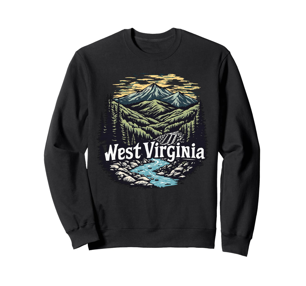 West Virginia Wv Sunrise Mountains Sweatshirt - Novelty Apparel Unisex - T-Shirt, Sweatshirt, Hoodie