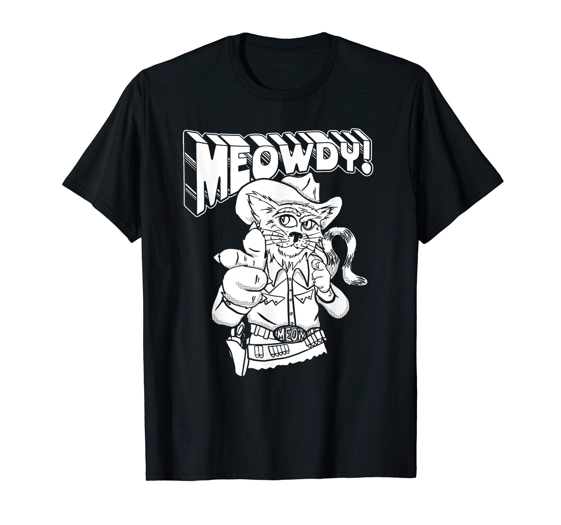 Meowdy Partner Funny Cowboy Cat T-Shirt - Fun Novelty Design for Adults - T-Shirt, Sweatshirt, Hoodie