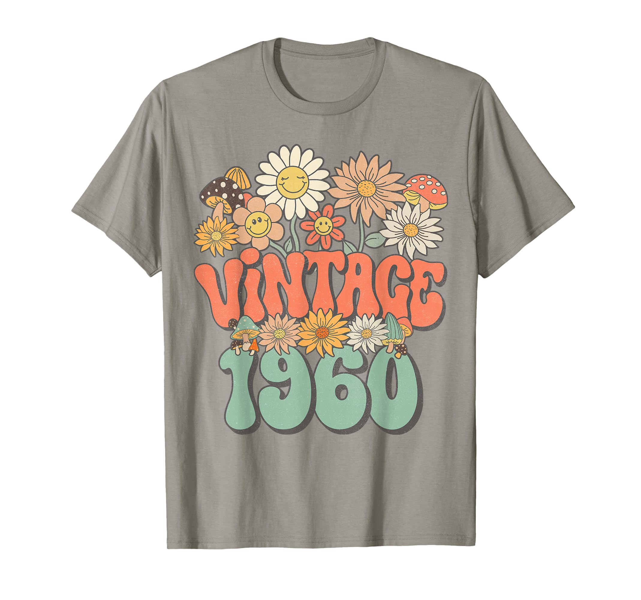 1960 Floral Hippie Groovy Daisy Flower T-Shirt - Graphic Print for Adults - T-Shirt, Sweatshirt, Hoodie