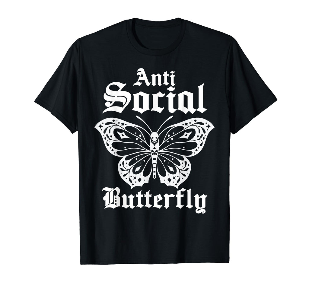 Anti Social Butterfly Introvert Gifts Hoodie - Casual Everyday Wear Unisex - T-Shirt, Sweatshirt, Hoodie