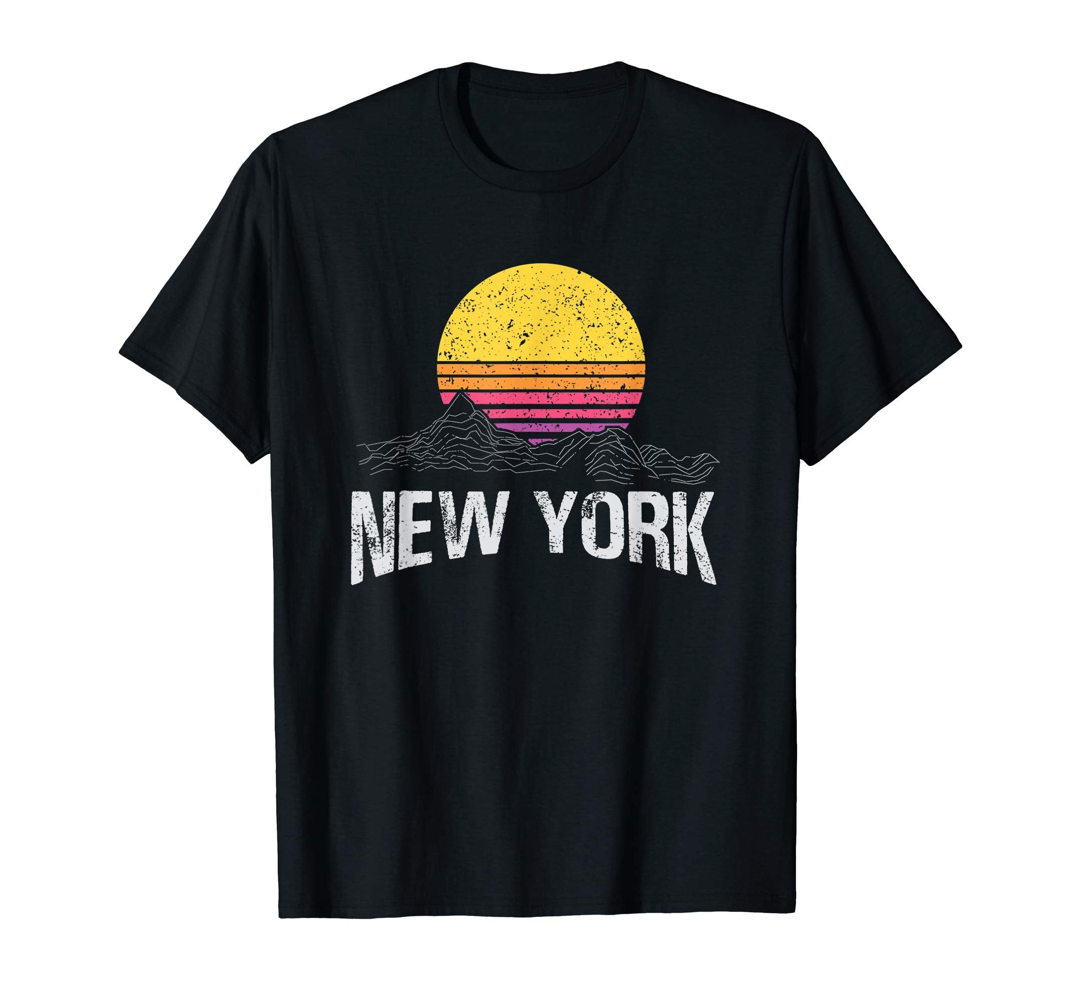 New York Souvenir Hiking Mountains Sunset T-Shirt - Unique Graphic Unisex - T-Shirt, Sweatshirt, Hoodie