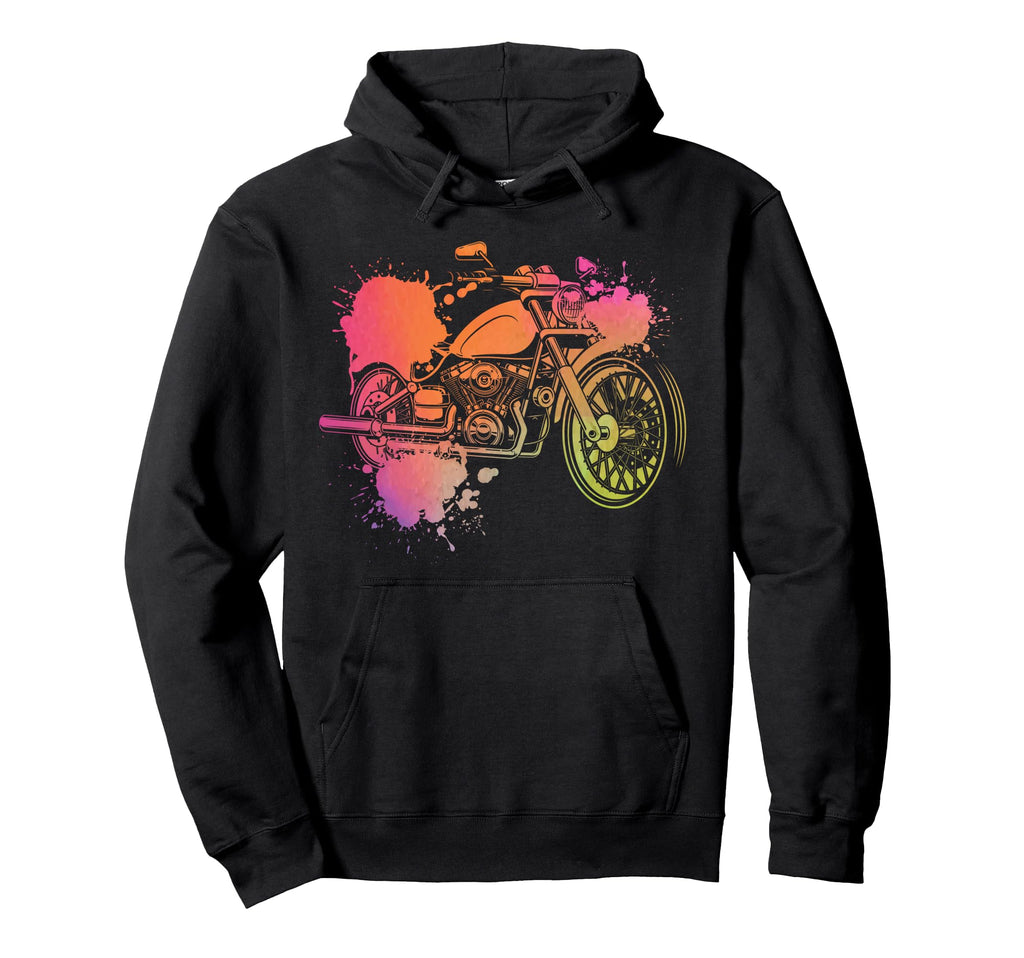 Motorcycle Biker Watercolor Hoodie - Aesthetic Graphic for Adults - T-Shirt, Sweatshirt, Hoodie
