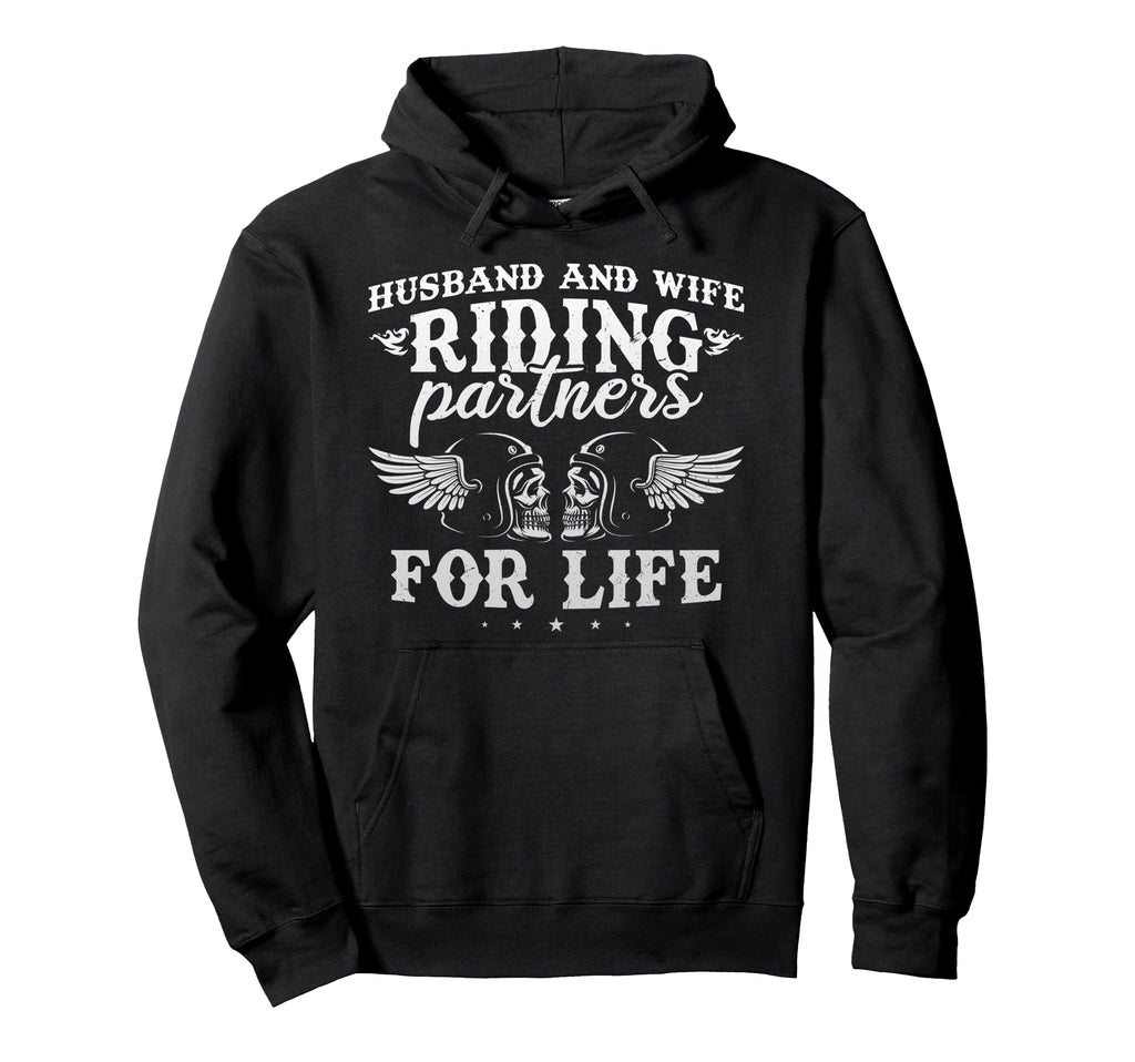 Motorcycle Biker Husband Wife Hoodie - Casual Everyday Wear Unisex - T-Shirt, Sweatshirt, Hoodie