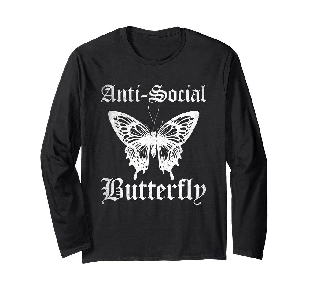 Funny Anti Social Butterfly Introvert T-Shirt - Graphic Print Men Women - T-Shirt, Sweatshirt, Hoodie