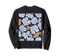 Abstract Floral Blue Pattern Sweatshirt - Novelty Apparel Unisex - T-Shirt, Sweatshirt, Hoodie