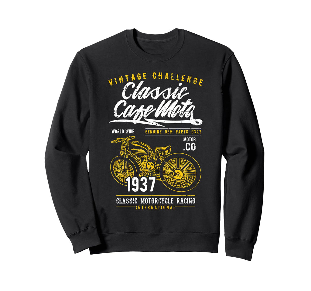 Cafe Racer Motorcycle Distressed Sweatshirt - Casual Everyday Wear Unisex - T-Shirt, Sweatshirt, Hoodie
