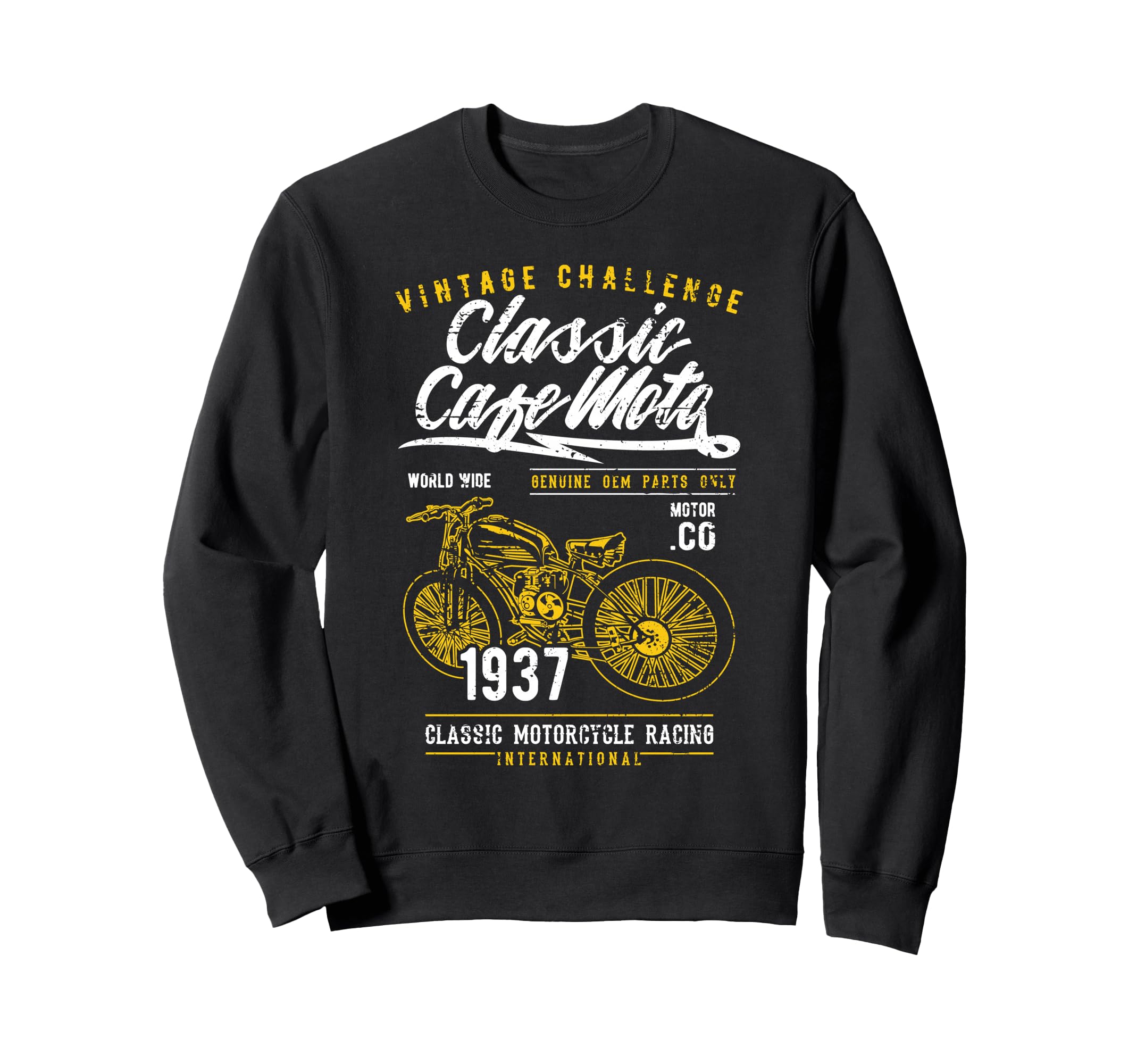 Cafe Racer Motorcycle Distressed Sweatshirt - Casual Everyday Wear Unisex - T-Shirt, Sweatshirt, Hoodie