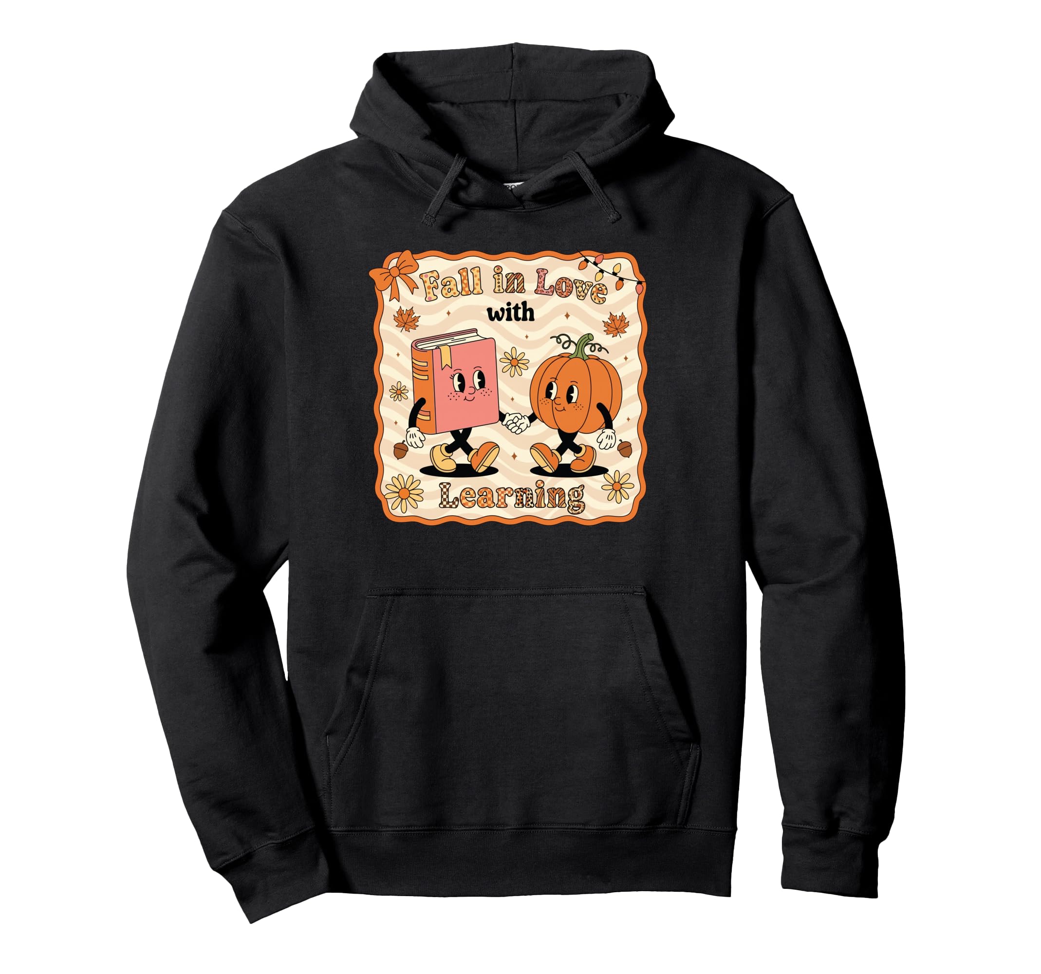 Fall Love Learning Pumpkin Teacher Hoodie - Trendy Graphic Men Women - T-Shirt, Sweatshirt, Hoodie