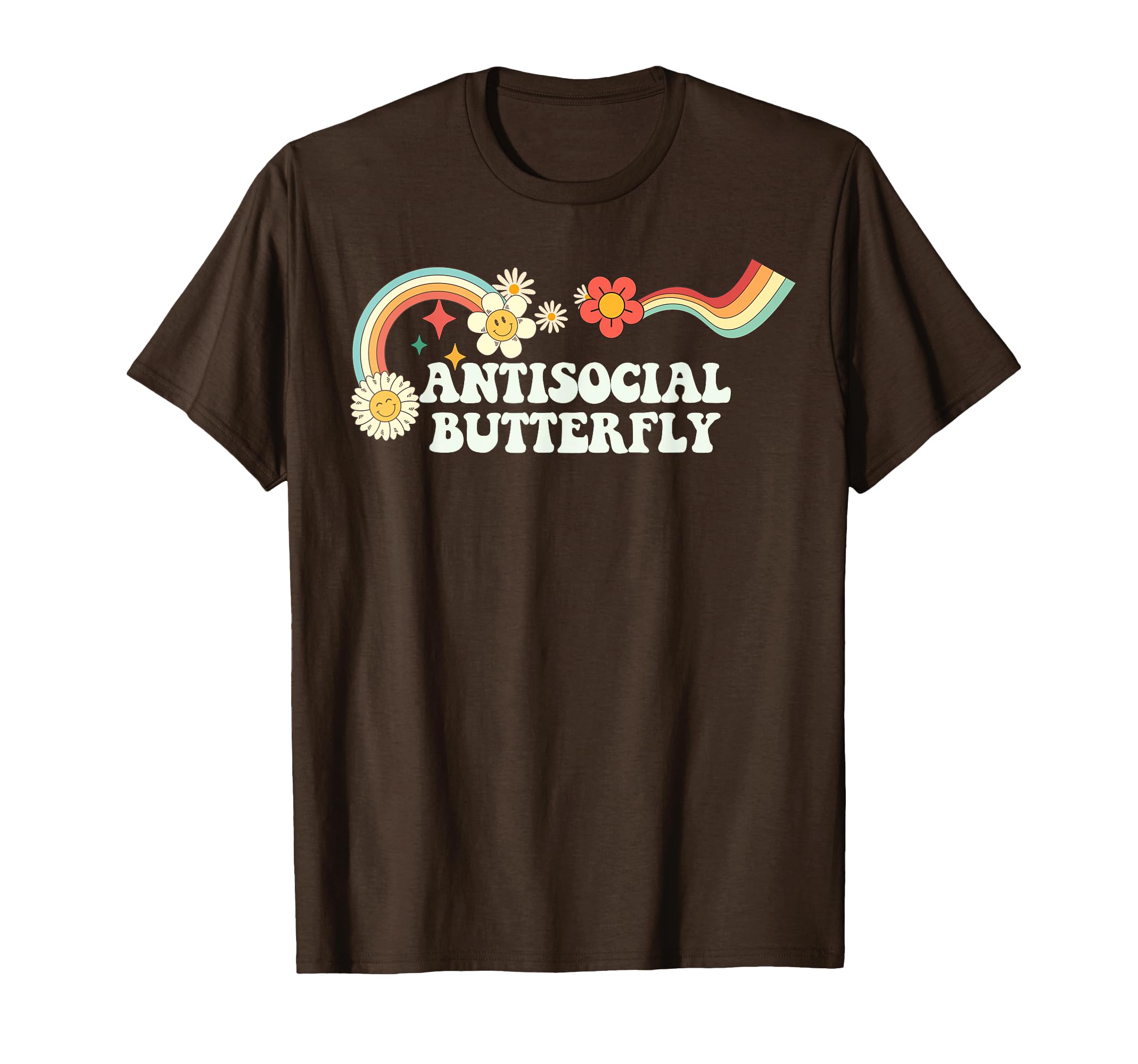Groovy Script Funny Antisocial Butterfly T-Shirt - Trendy Graphic Unisex - T-Shirt, Sweatshirt, Hoodie