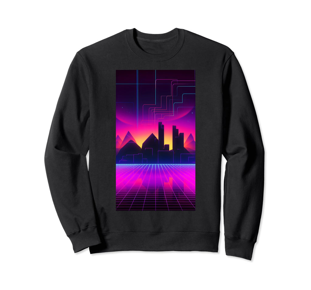 Retrowave 80S City Vaporwave Sweatshirt - Unique Graphic Men Women - T-Shirt, Sweatshirt, Hoodie