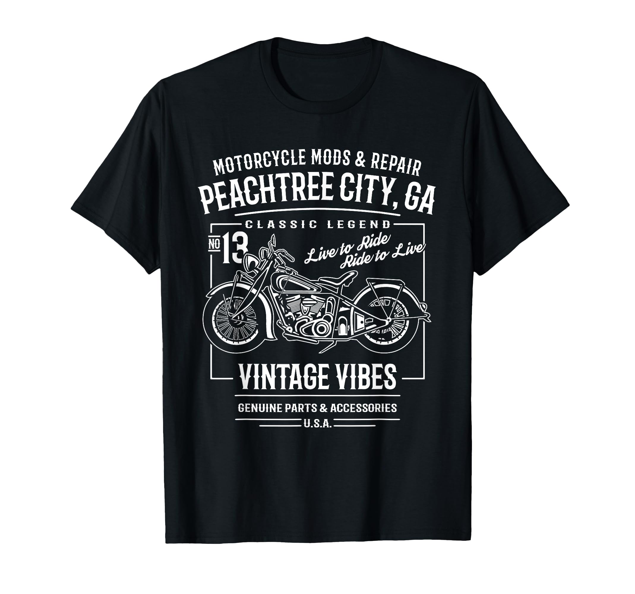 Peachtree City Ga Usa Motorcycle T-Shirt - Casual Everyday Wear for Adults - T-Shirt, Sweatshirt, Hoodie
