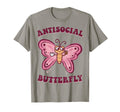 Groovy Anti Social Butterfly Ironic Funny T-Shirt - Custom Art Print Unisex - T-Shirt, Sweatshirt, Hoodie